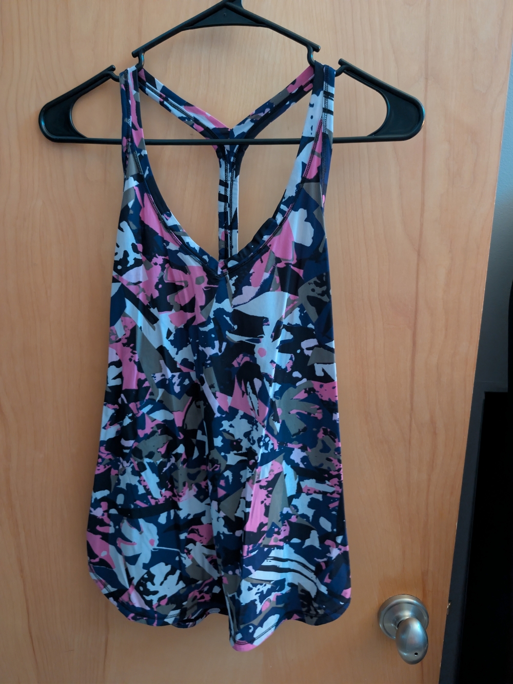 lululemon athletica Pink, Navy & Gray Camo Racerback Tank